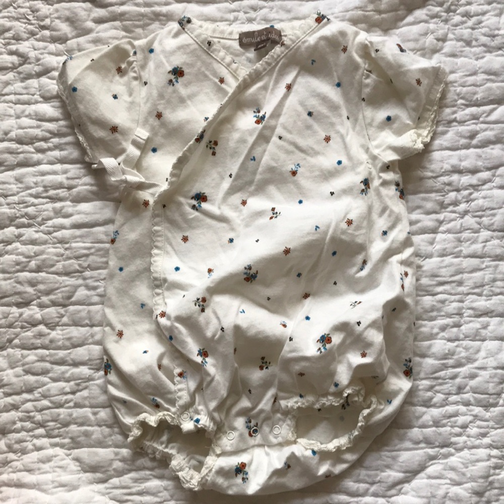 Emile et Ida baby girl floral onesie